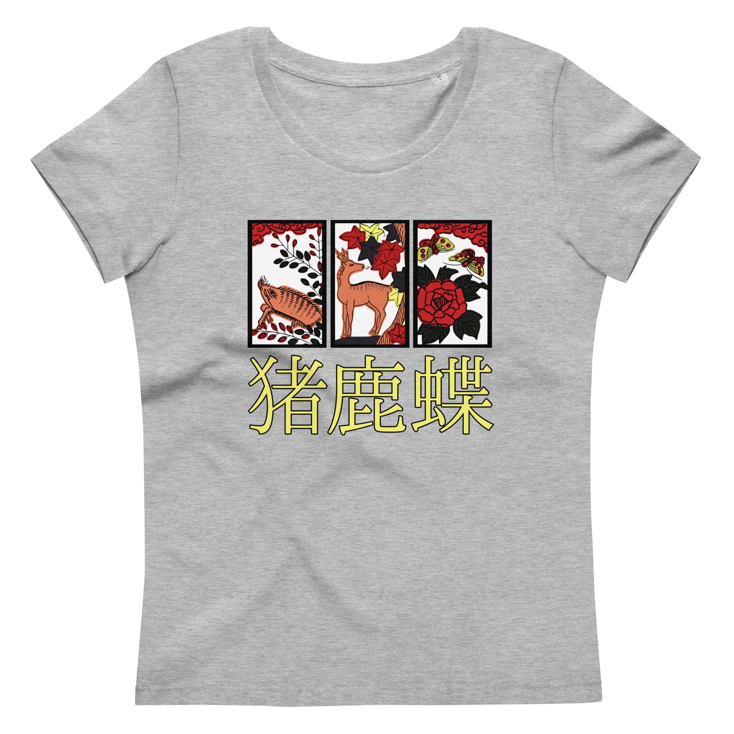 [Hanafuda] T shirt retrò farfalla di cinghiale (signore)